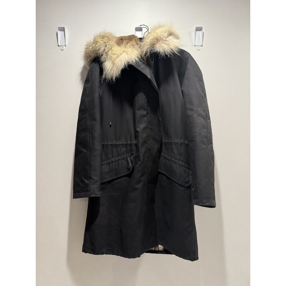 $2450 Women’s Yves Salomon Army Navy Rabbit Fur Parka FR34 Made In France